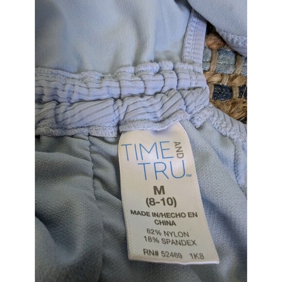 Time and Tru Swimwear Womens M Blue Missy Side Shirred One-Piece Swimsuit - Picture 3 of 5